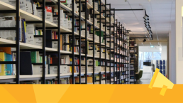 Banner for why does indexing matter content. Library stacks showing many different books.