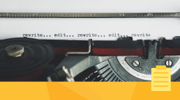 English editing guidelines on a typewriter.