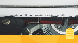 English editing guidelines on a typewriter.