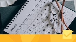 A calendar used to monitor peer review communication.