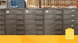 Scholarly indexing in a filing cabinet.