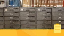 Scholarly indexing in a filing cabinet.