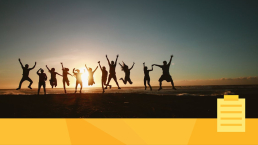 A community of people jumping up in the air for value creation and community building blog article.