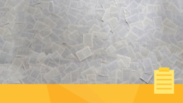 Banner for switching submission systems content. A floor covered with pieces of paper.